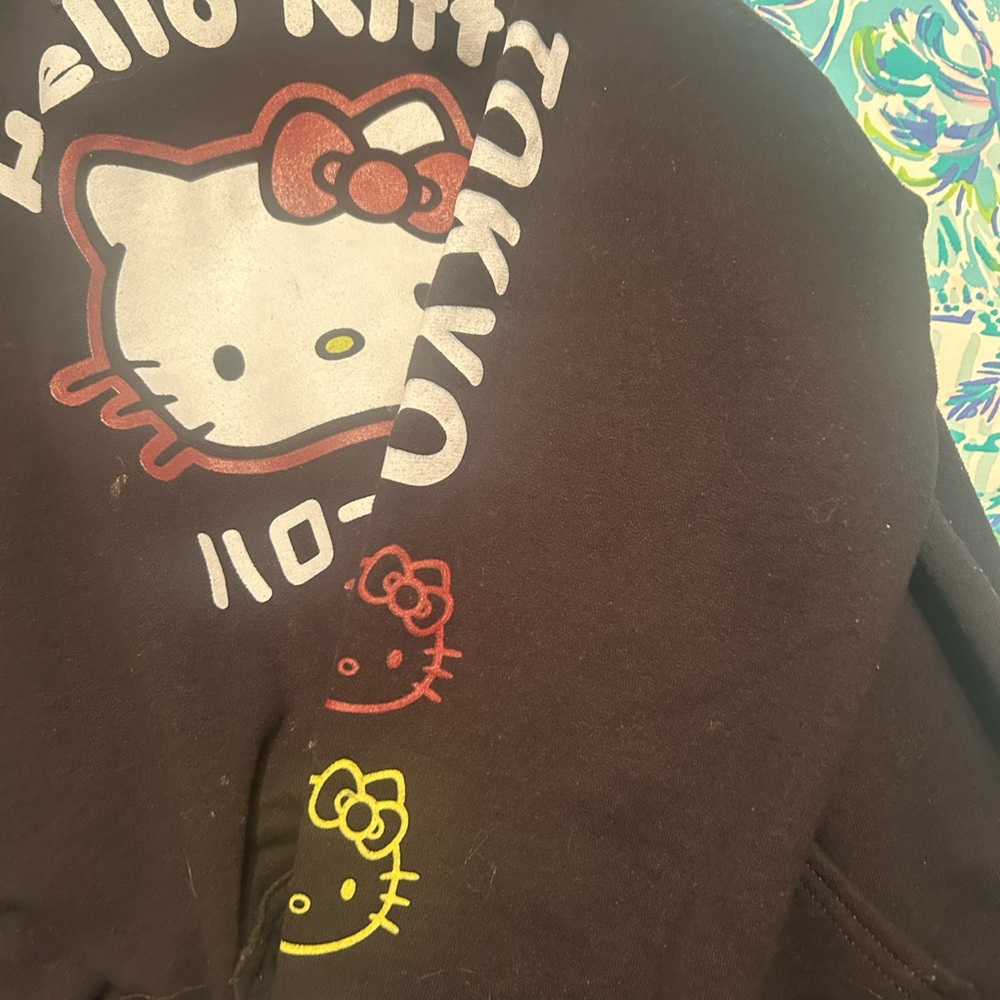 Hello Kitty Kids Hoodie - Black with Red and Yellow Details